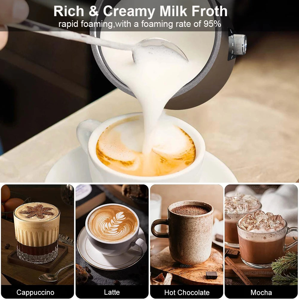 Electric Milk Frother Milk Foam Machine  5 in 1 Hot and Cold Milk Frother