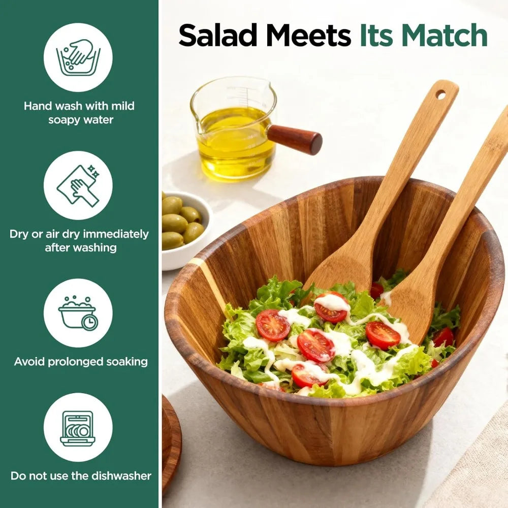 12" Acacia Wood Serving Bowl -