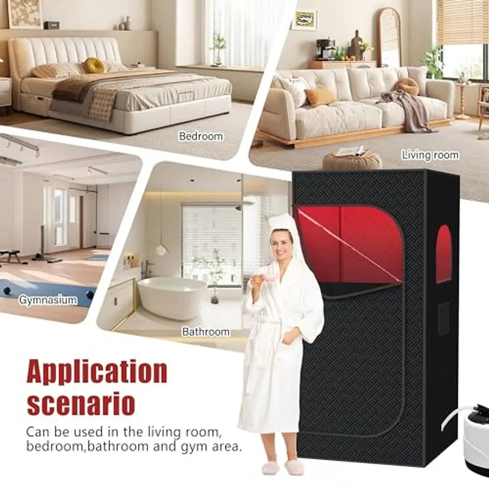 Infrared Red Light Sauna with Foldable Chair - 9-Level Heating