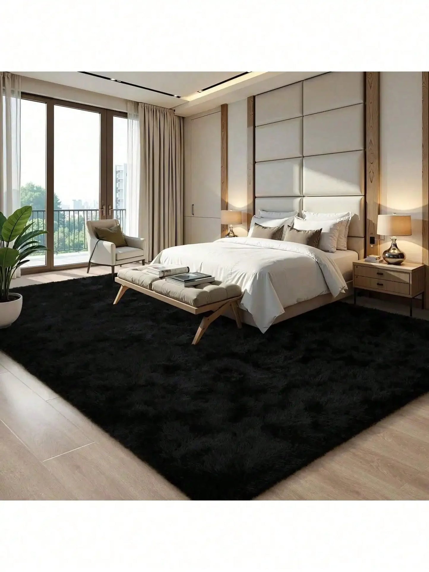 Plush And Thick Long-Pile Carpet, Super Soft And Comfortable Rug, Non-Slip