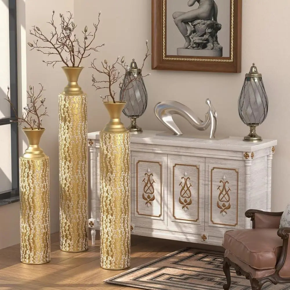 Vases Tall Set of 3 Extra Large Tall Metal Floor Vases