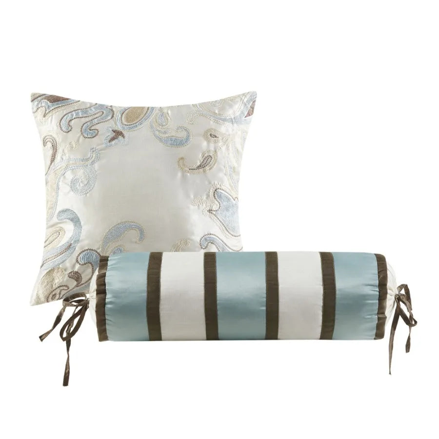 5 Piece Jacquard Bedspread Set with Throw Pillows