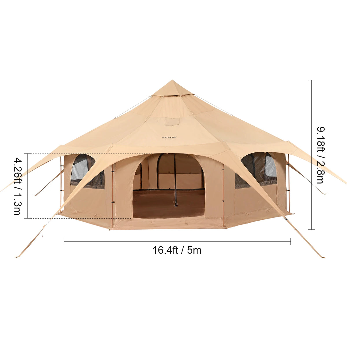 Canvas Bell Tent 4 Seasons 3/4/5/6/7m  8People