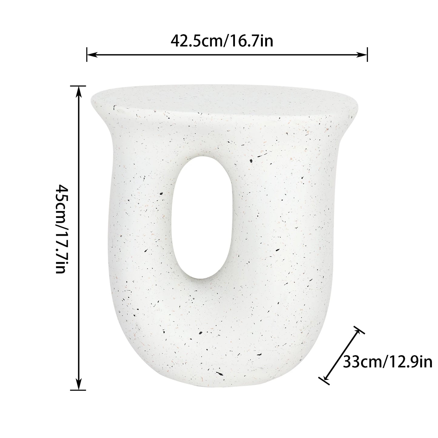 U-Shaped Geometric Side End Table
