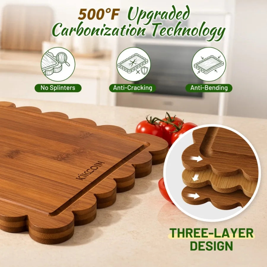 4-Piece Bamboo Cutting Board Set with Storage Stand