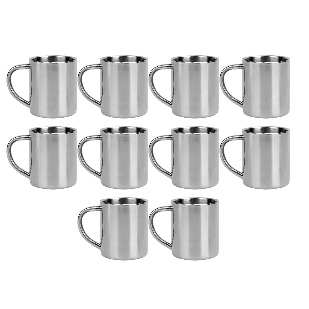 220ML/200ML 10-1PC Metal  Mug Cup Stainless Steel