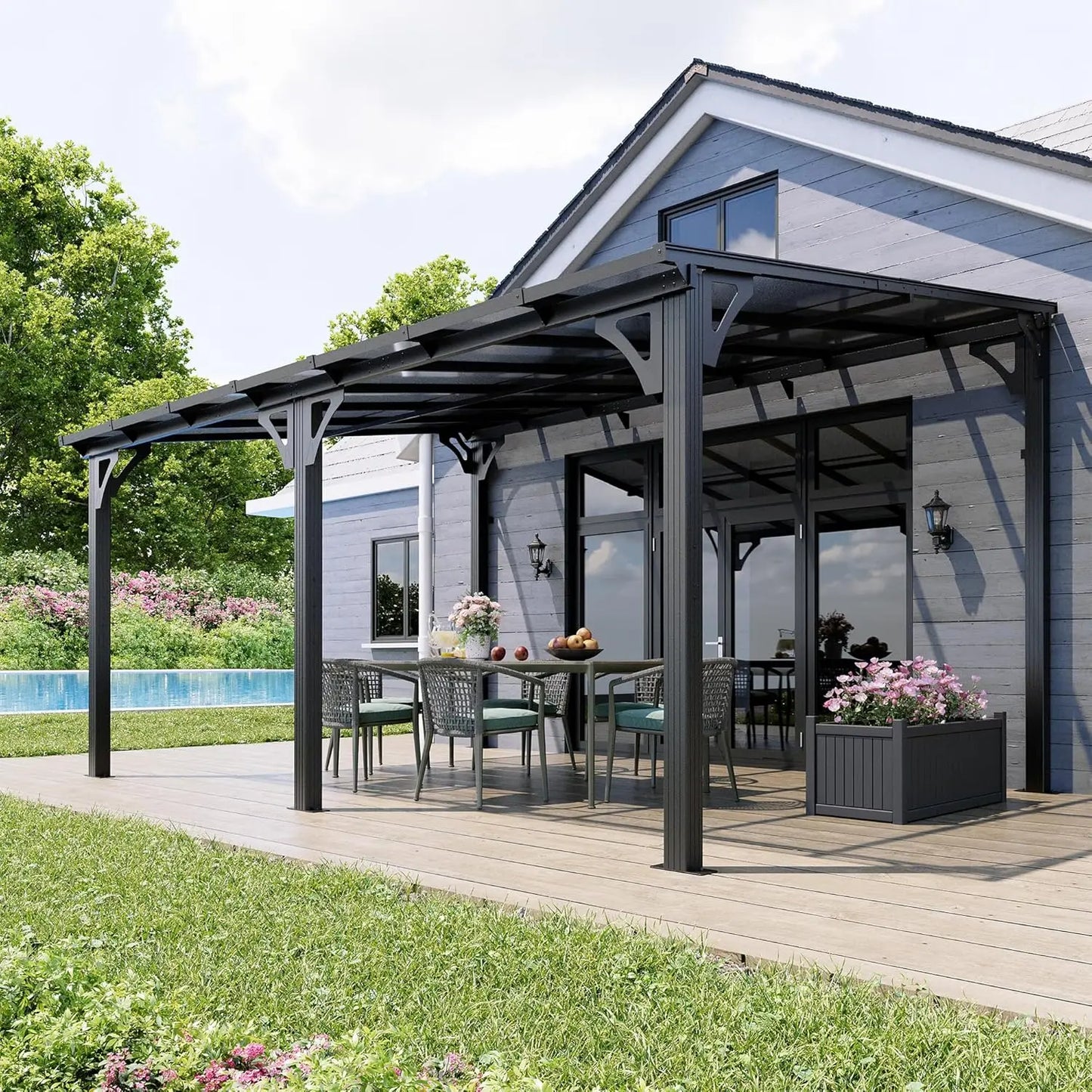 10x14 FT Lean To Gazebo, Pergolas and Gazebos