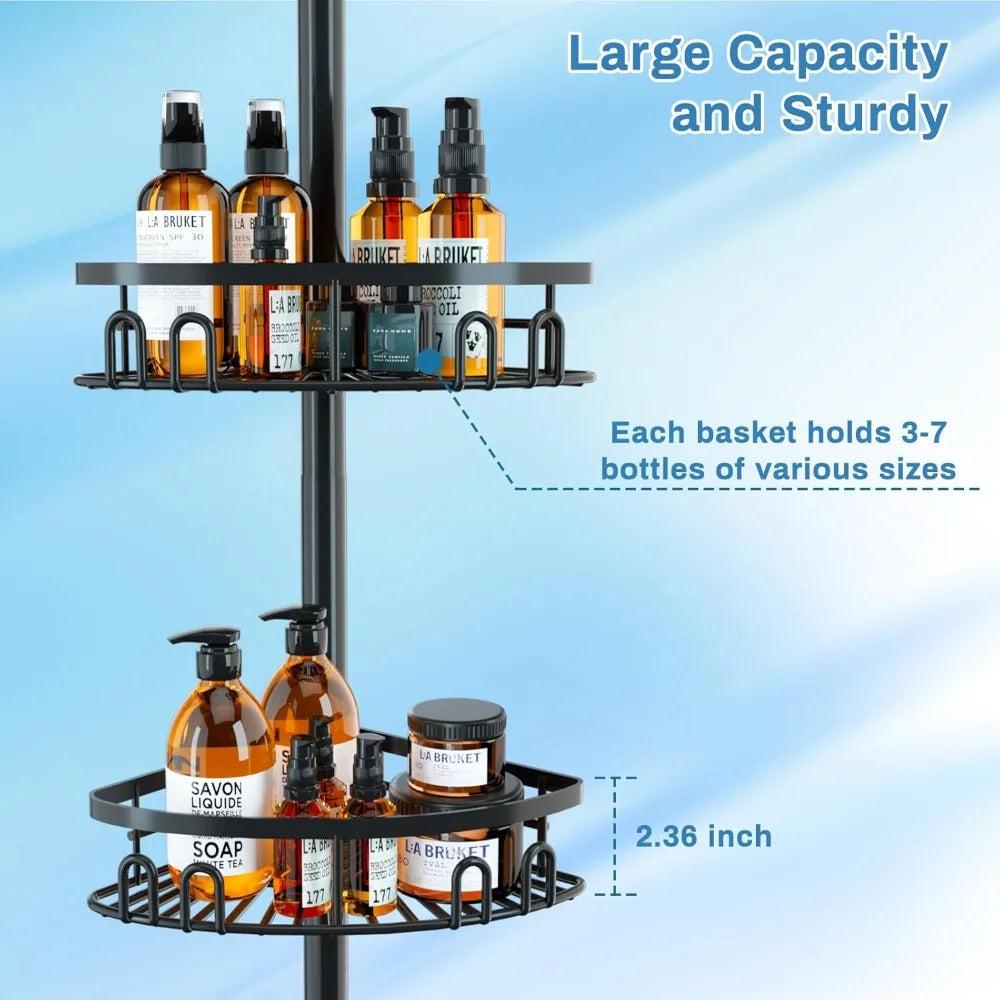 Adjustable Rustproof Shower Caddy with 4 Baskets