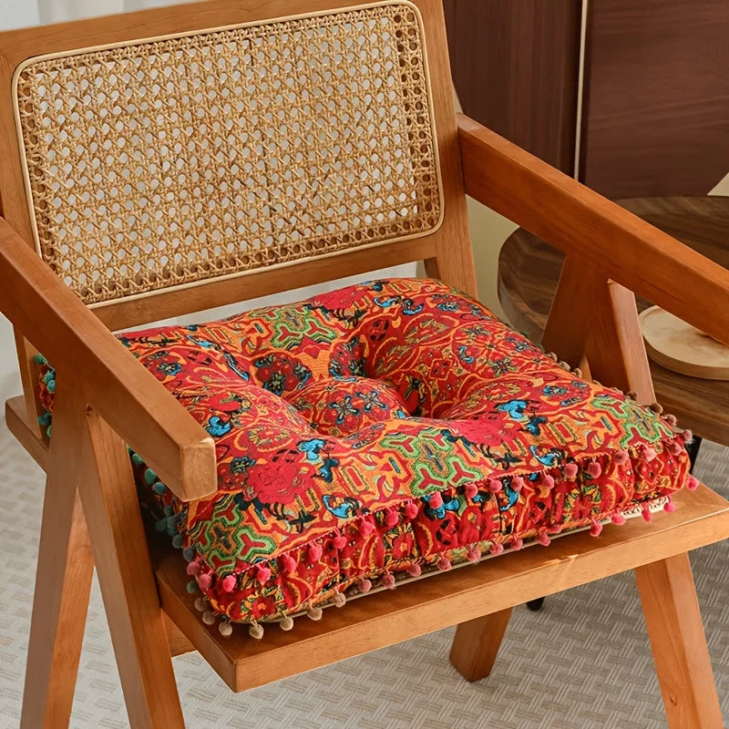 Bohemian Floor Cushion, Thick Linen Seat Mat