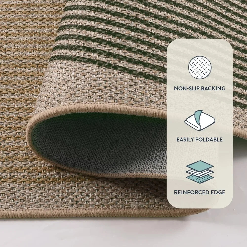 Modern Rainbow Easy Jute Rug, 2x8 Hallway Runner