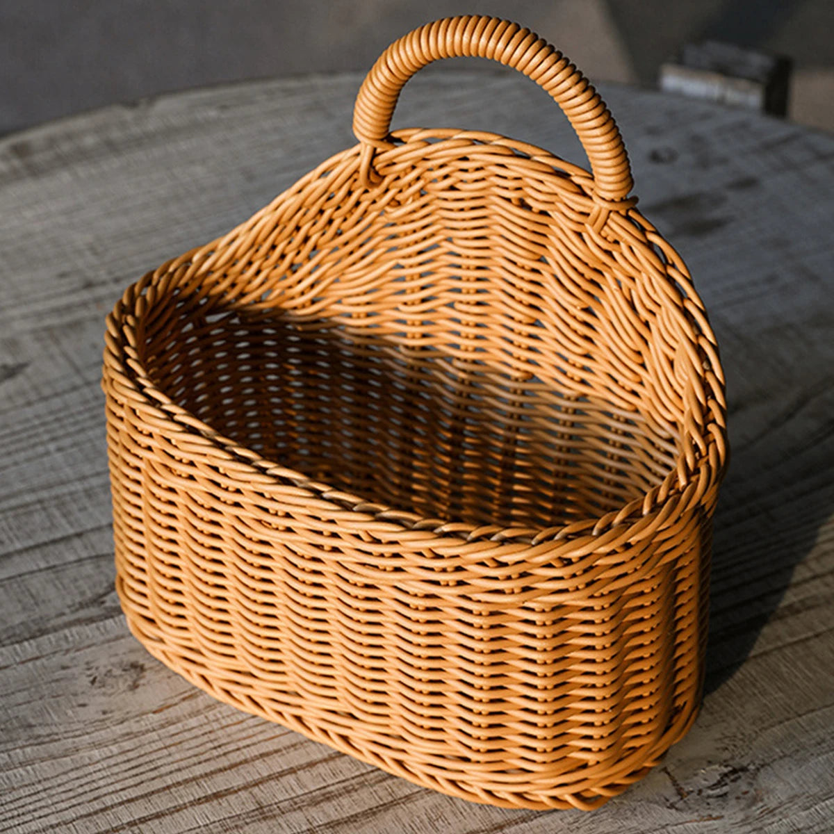 Wall Mounted  Simulated Rattan Hanging Basket,
