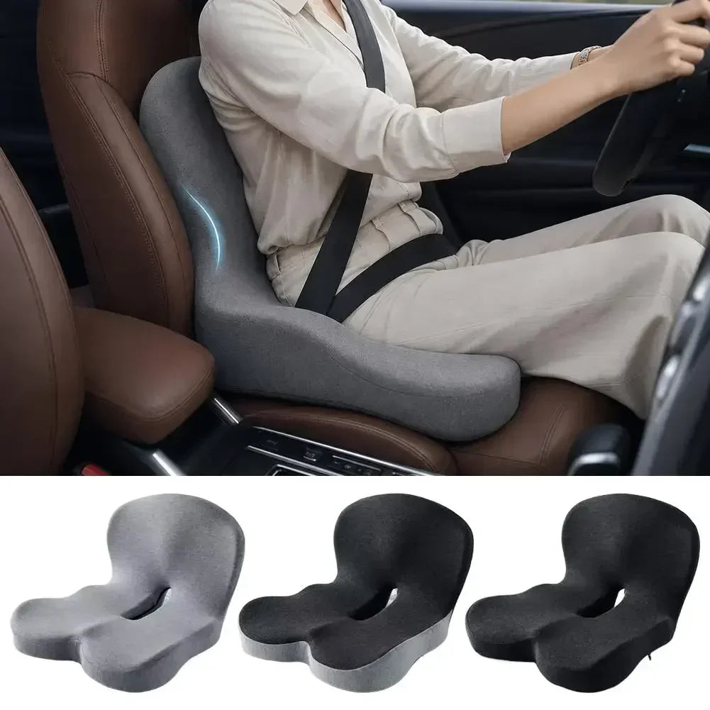 L-Shaped Memory Foam Seat Cushion with Fixing Strap,