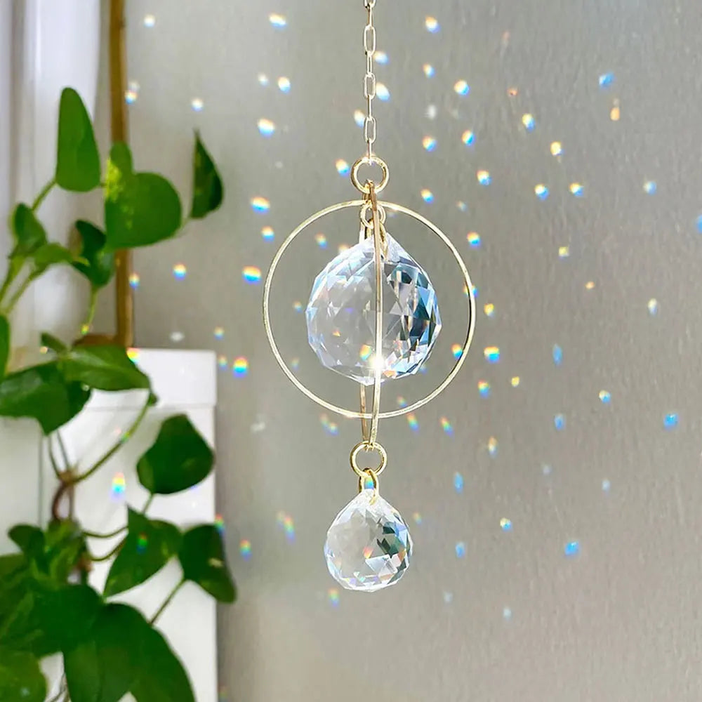 1pc Crystal Sun Catcher Galaxy Metal Ring Crystal Jewelry Sun Catcher