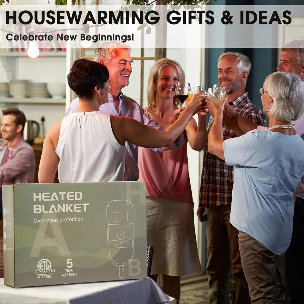 Electric Heated Throw Blanket 50x60, 10 Heat Levels