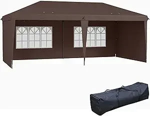 10' x 20' Pop Up Canopy Tent with 4 Sidewalls, Heavy Duty