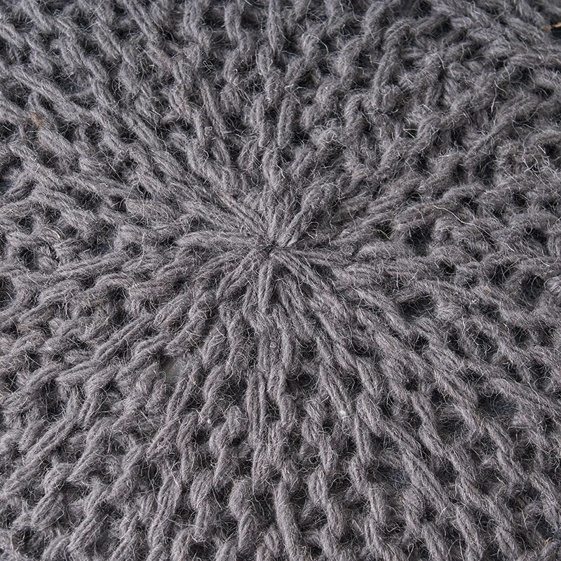 Handwoven 100% Wool Pouf Ottoman Foot Stool