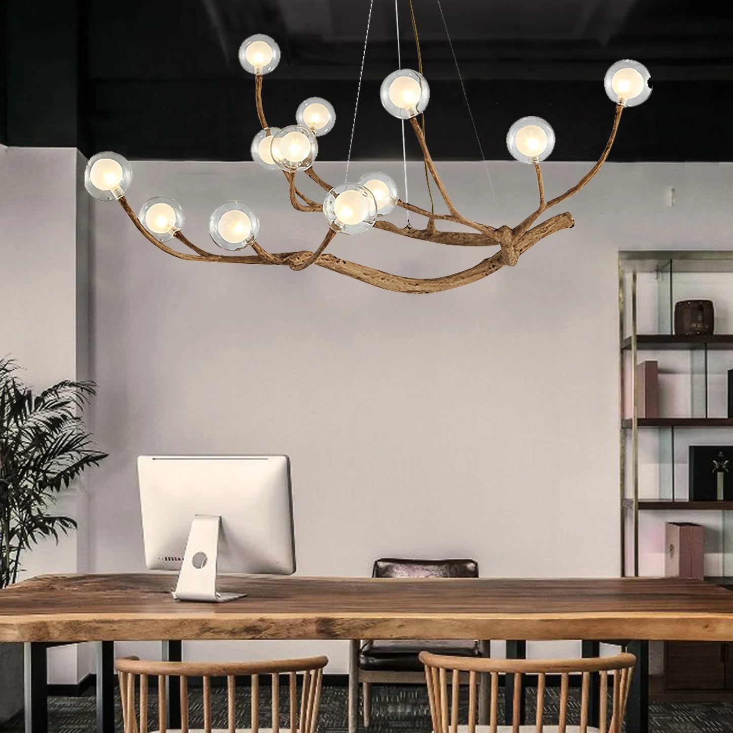 12-Light Branch Chandelier Lamp with Adjustable Chain