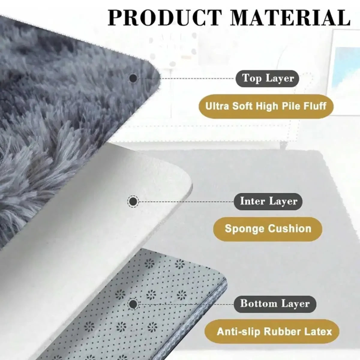 Plush Carpet For Living Room Sofa Floor Cushions  Modern Soft Fluffy