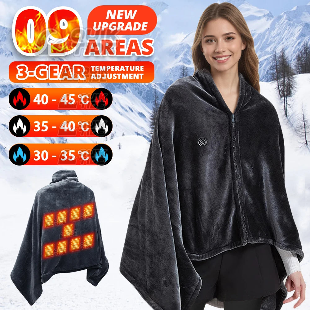 Winter Women Heated Shawl,with Smart Temp Control up to 45Celsius