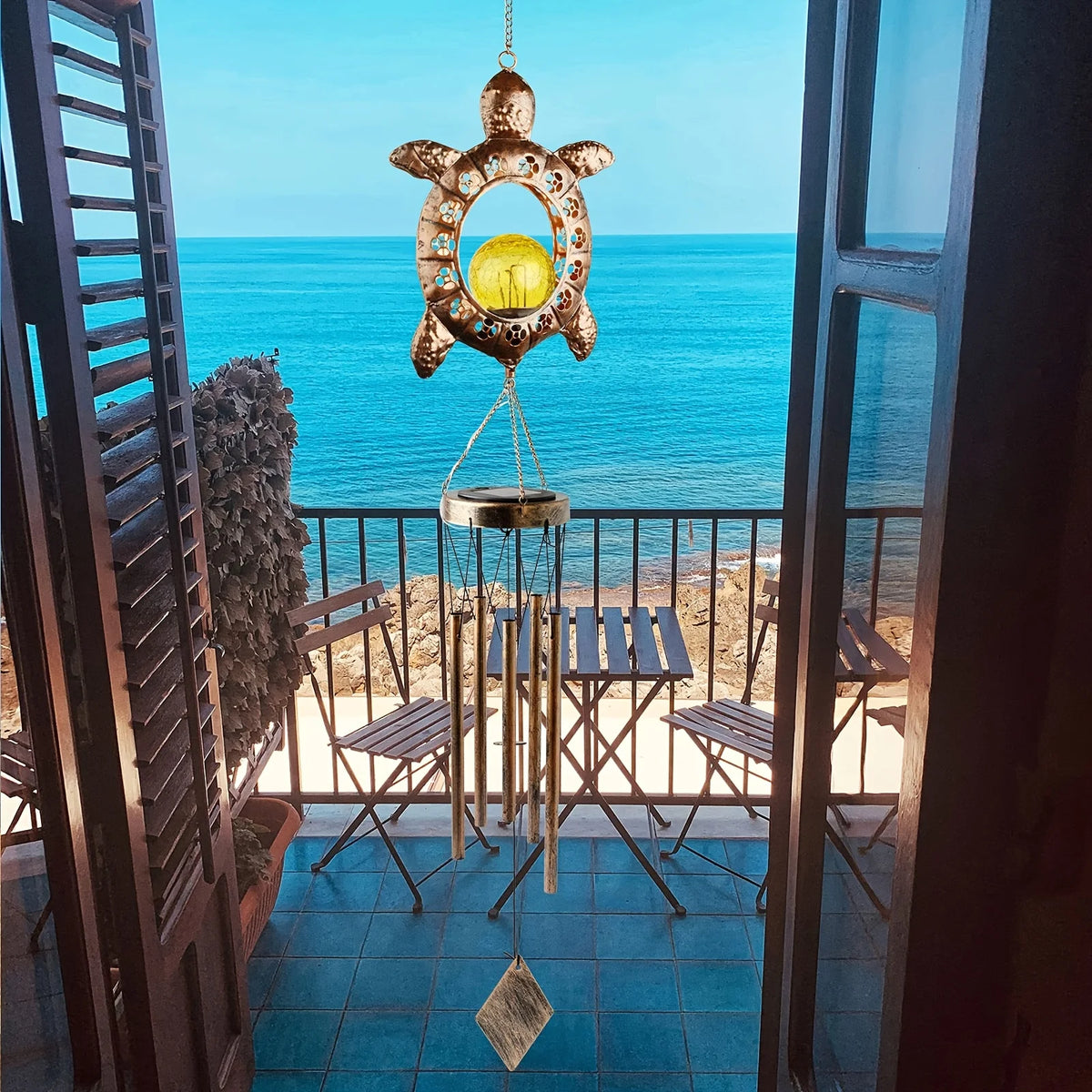 Solar Wind Chime Lamps, Turtles, Solar Lamps