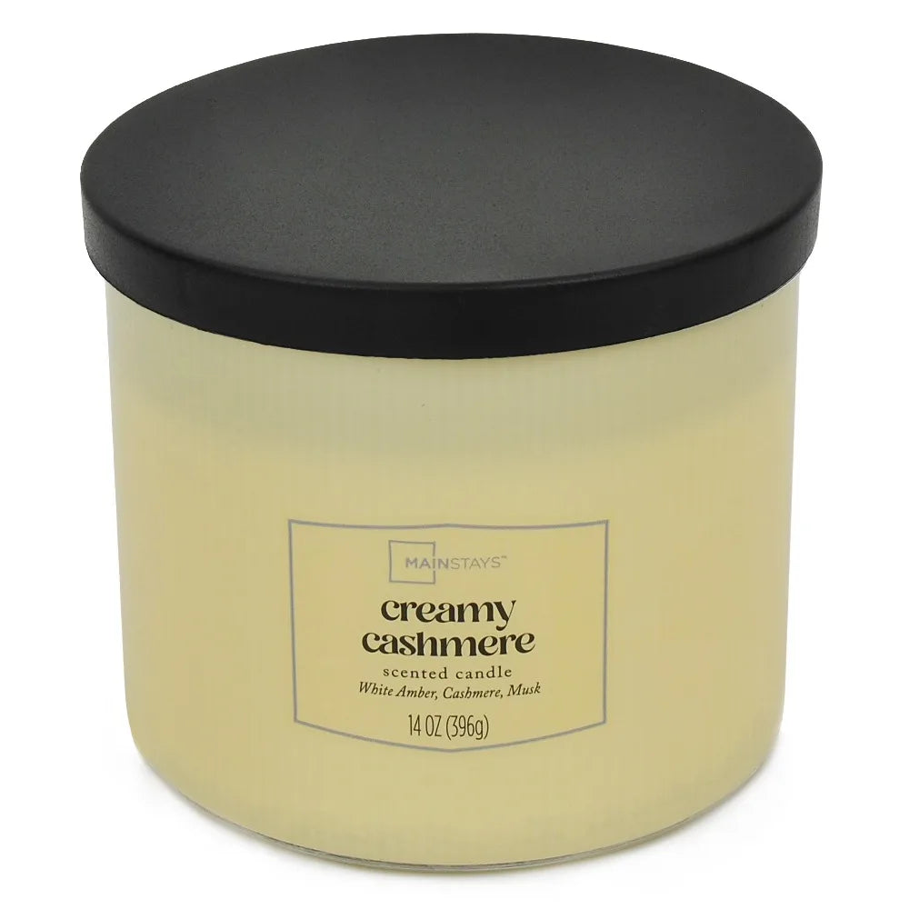 Textured Wrapped Candle in Creamy Cashmere Scent 14 Ounce
