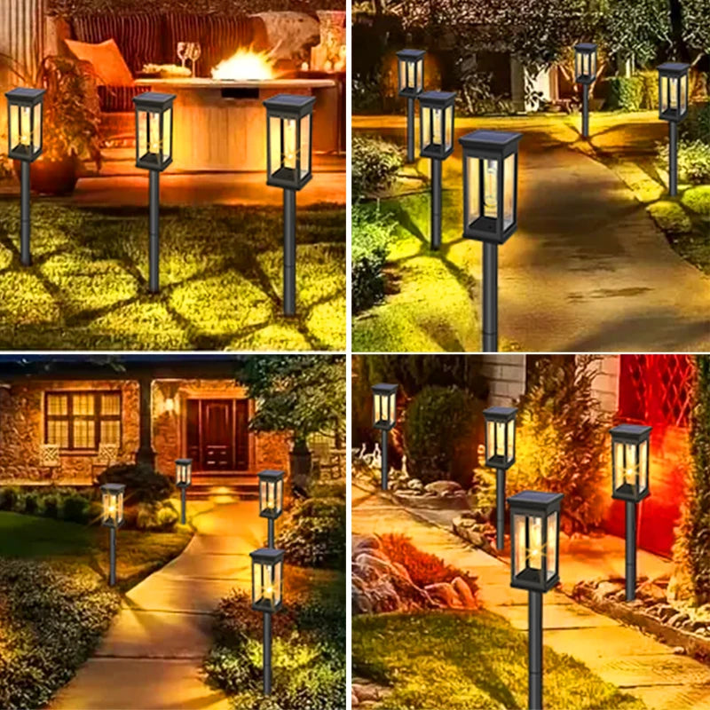 Solar Pathway Lights Outdoor Waterproof Warm LED All-Weather