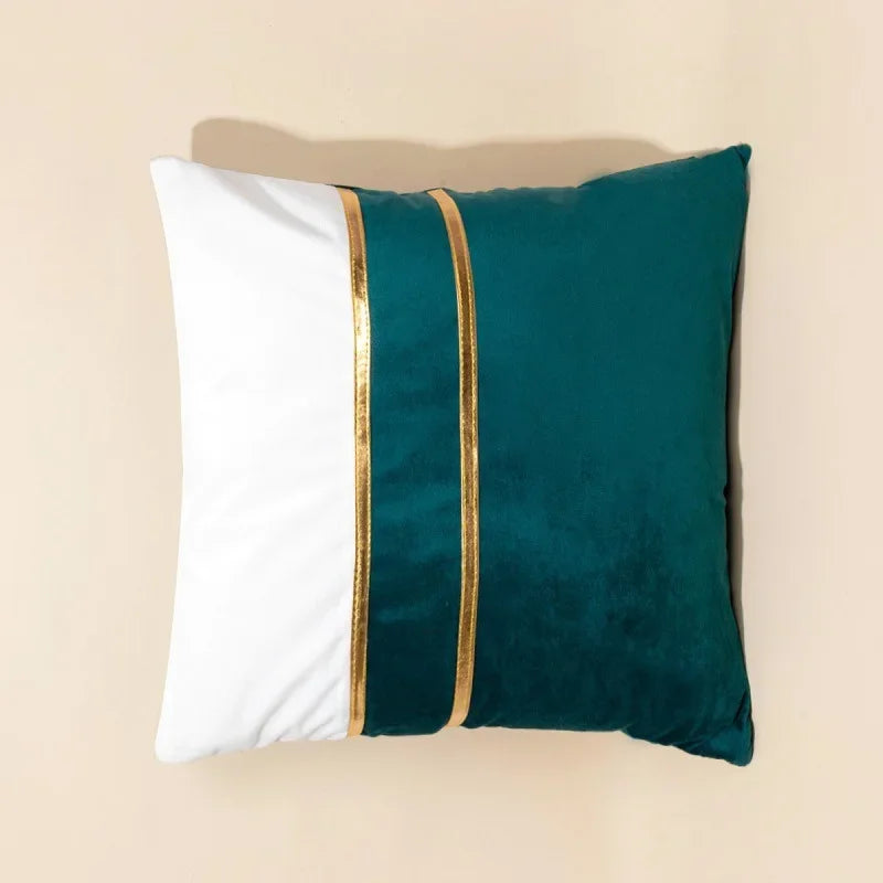 Cushion Cover Color Stitching Dutch Velvet Throw Pillow Case