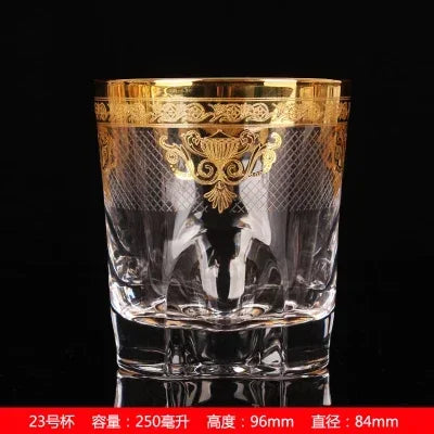 Palace style crystal glass with gold line beer mug