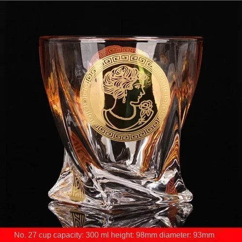 Palace style crystal glass with gold line beer mug