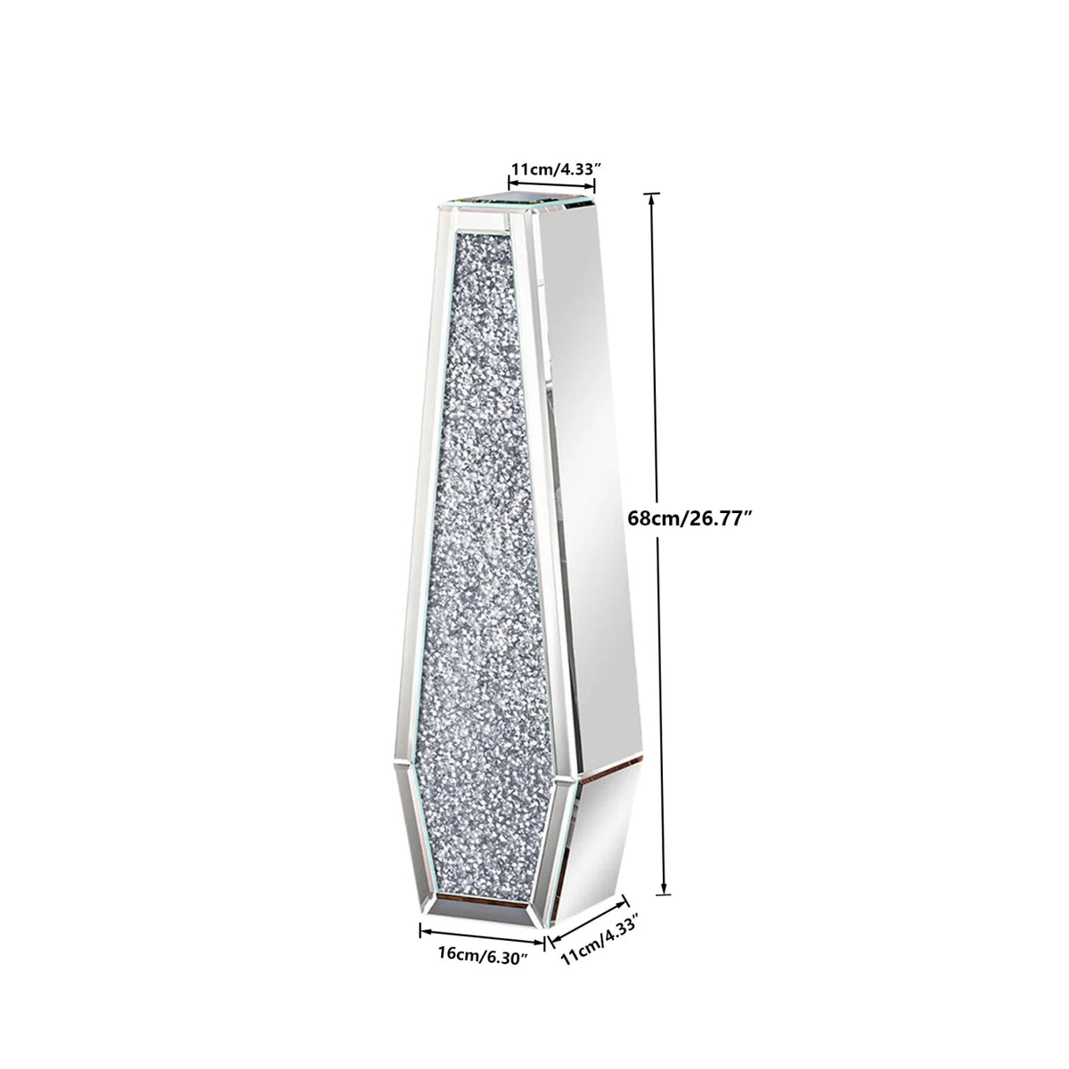 Various Styles Floor Crushed Diamond Mirrored Vase Large Tall Vases