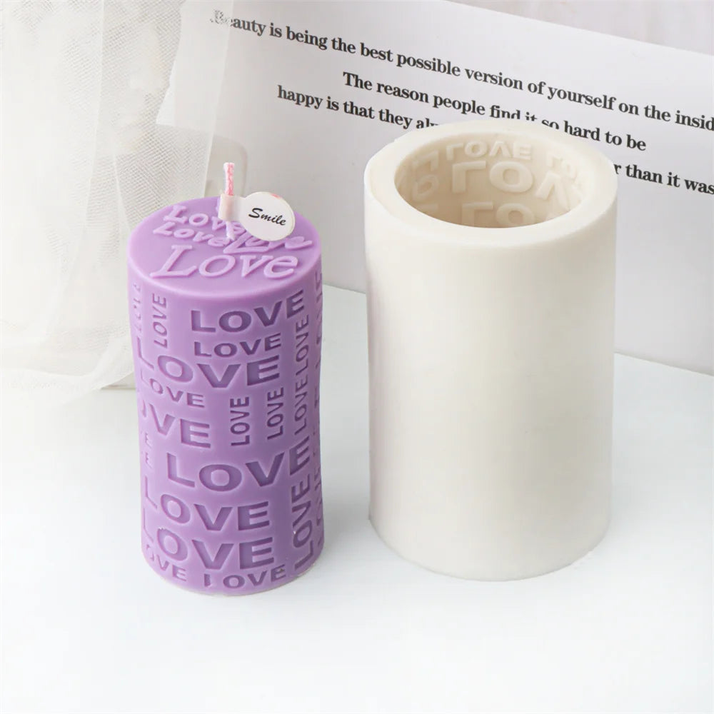 Cubic Love Letter Candle Molds Scented Craft Making Cube