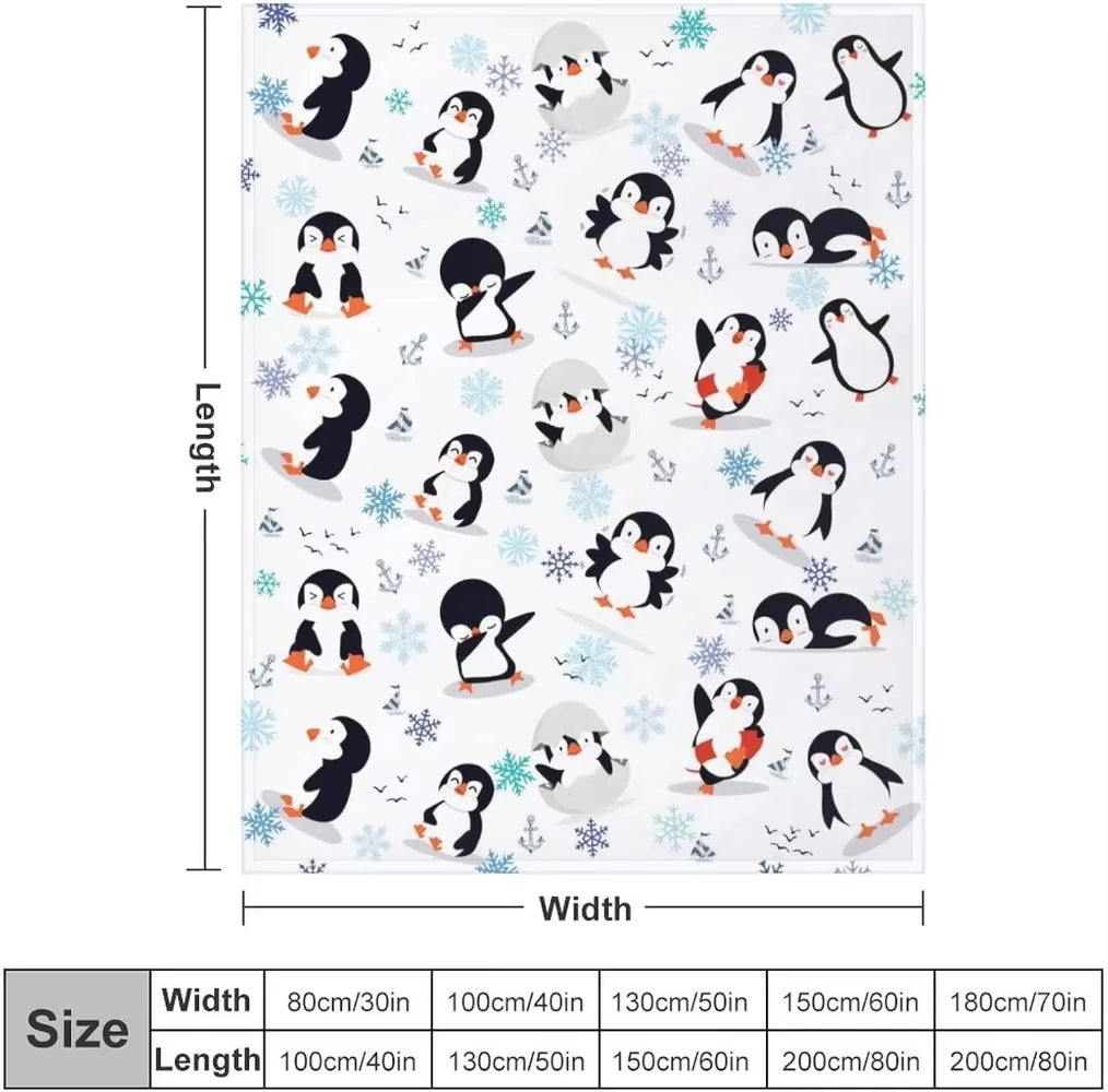 Animal Penguin Blanket Ultra Soft Cute  Flannel Fleece Throw Blankets