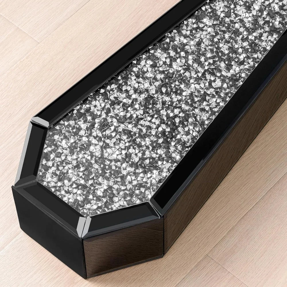 Elegant 30-inch Tall Black Crystal Glass Floor Vase