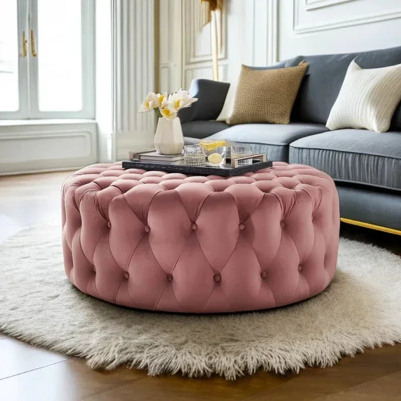 Velvet Floor stool round vanity stool ottoman pouf