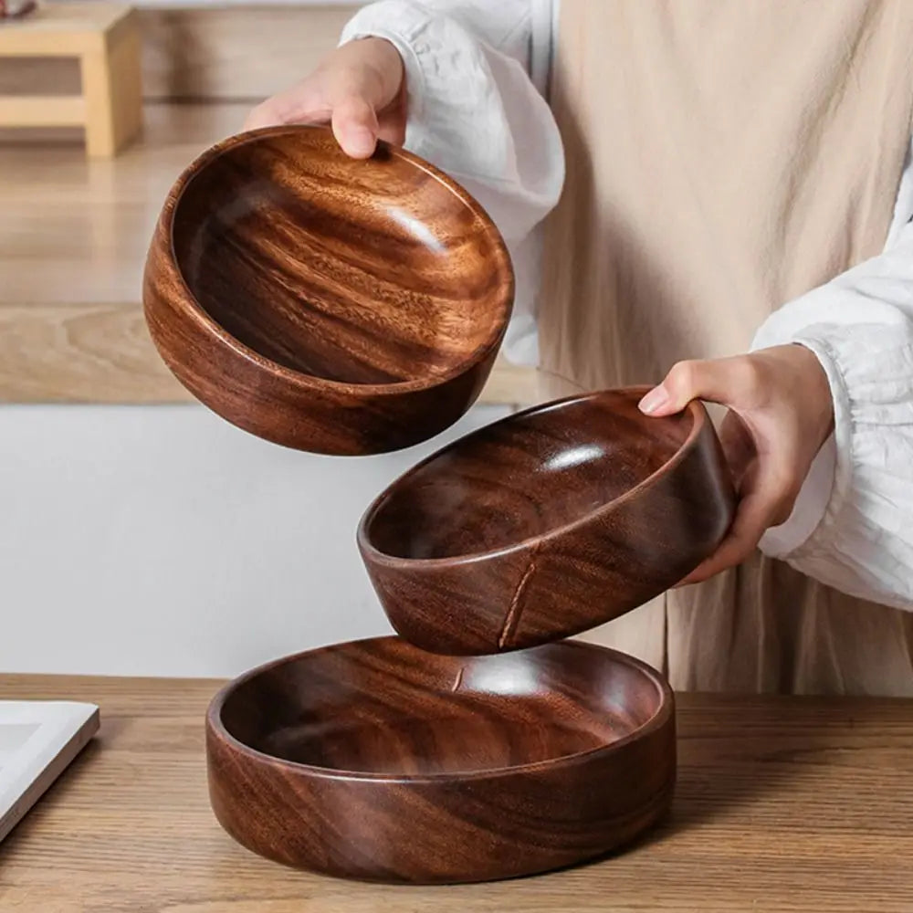 Practical Stackable Solid Wood Bowl Handmade