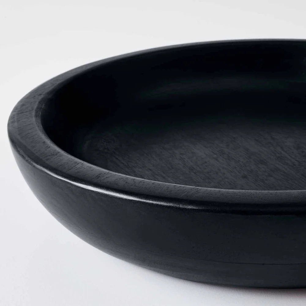 Large Black Wood Serving Bowl Dishwasher Safe