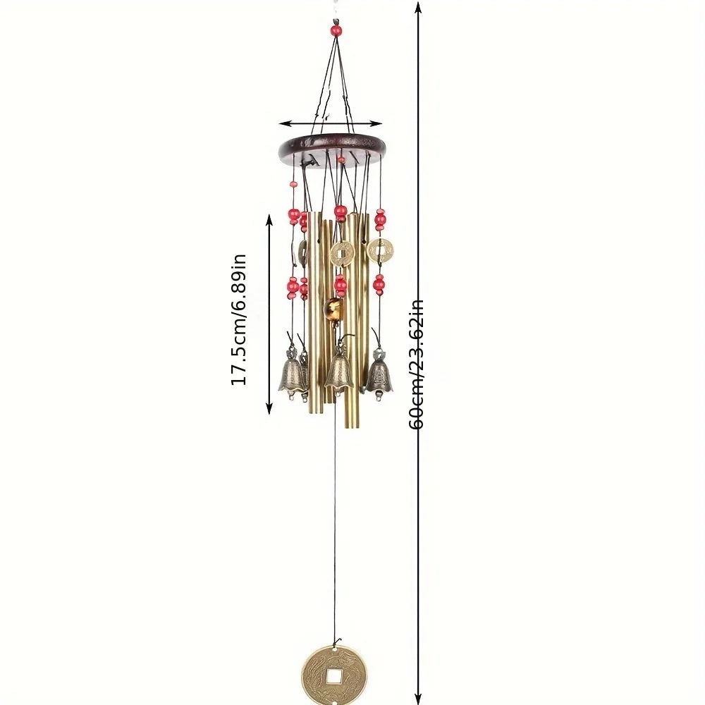 1pcs Hanging Wind Chime Metal Tube Bronze Hanging  Wind Chime