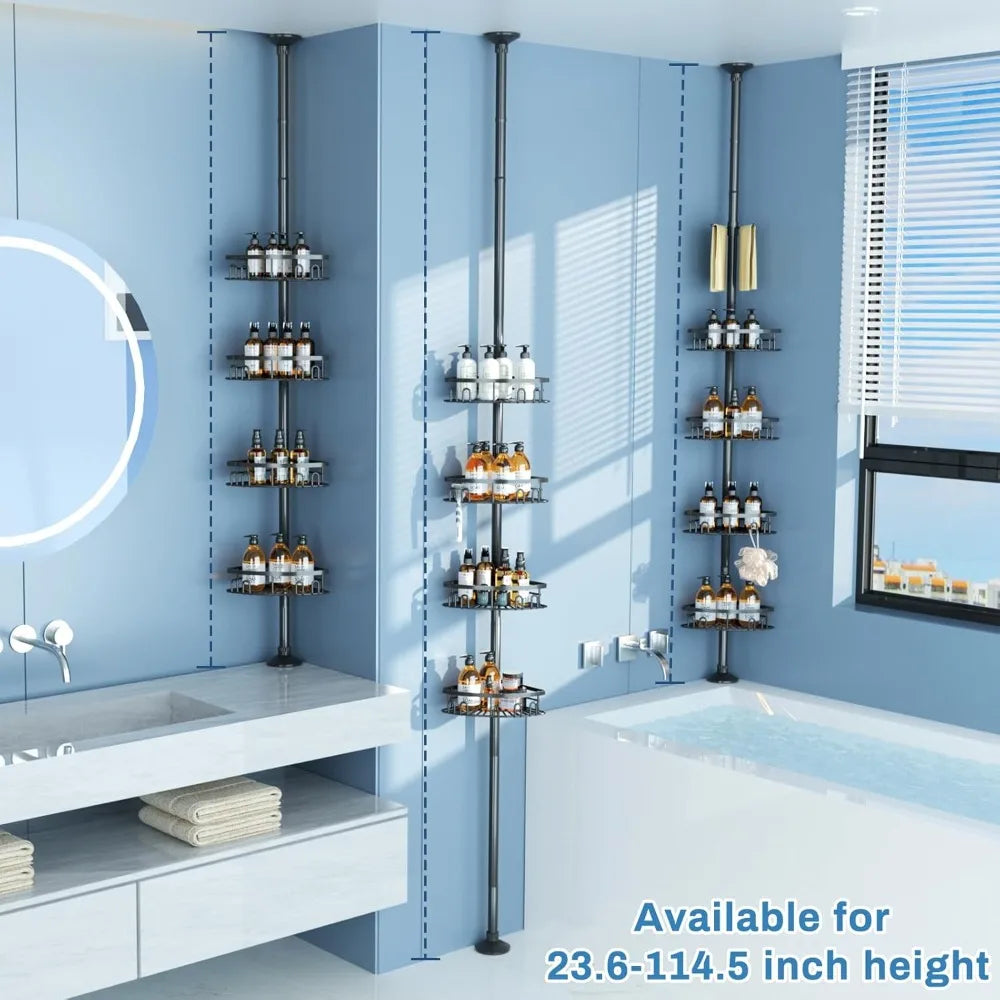 Adjustable Rustproof Shower Caddy with 4 Baskets