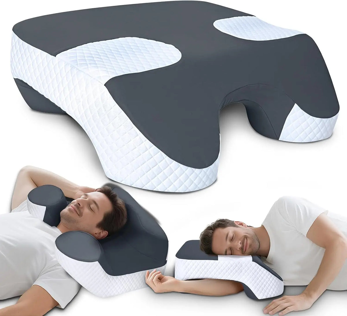 Side Sleeper Pillow with Arm Holes, 2 in 1 Shoulder Relief System