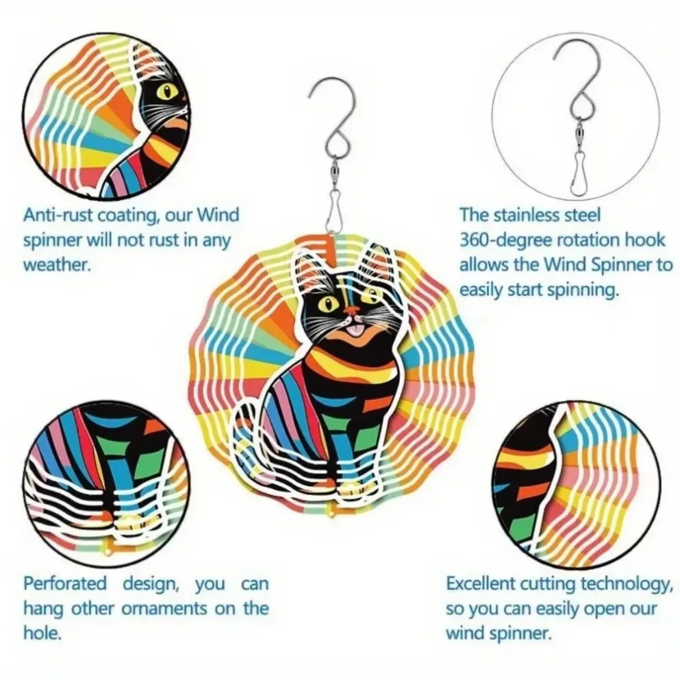 OwlSpectrumDecor Handcrafted 3D Owl Metal Wind Chime