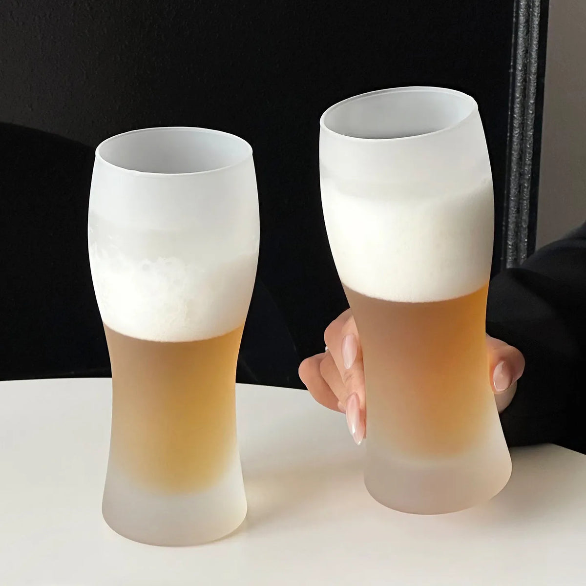 Creative Large Capacity Glass Beer Mug Frosted