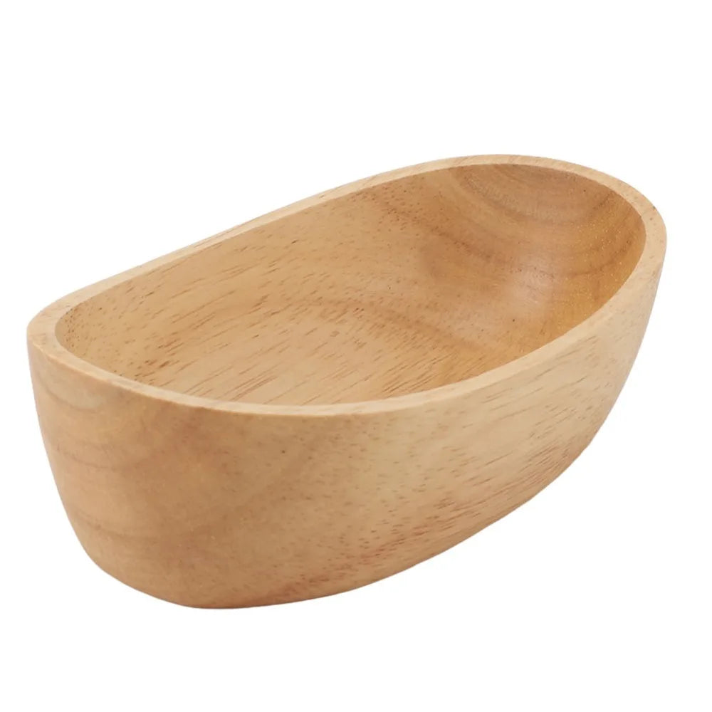 Portable Wooden Fruit Bowl Boat Smooth Large-capacity