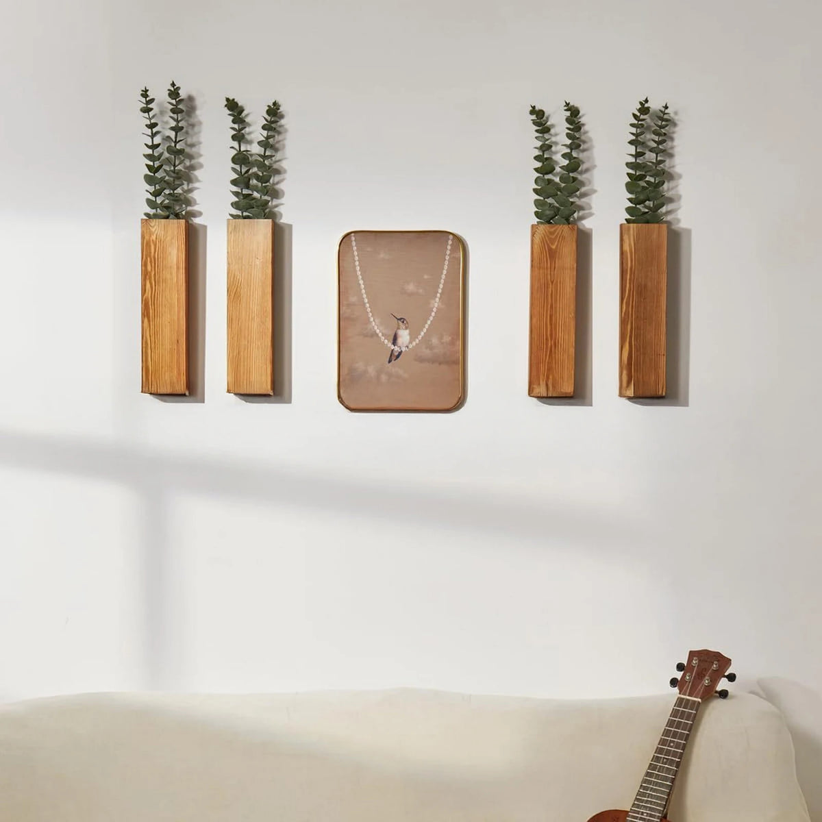 1pc Wall Planter Modern Solid Wood Vase