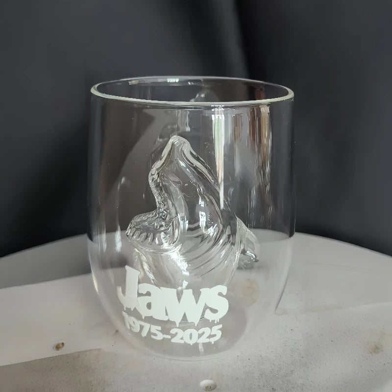 3D Shark Glass Cup Stemless Wine Glass