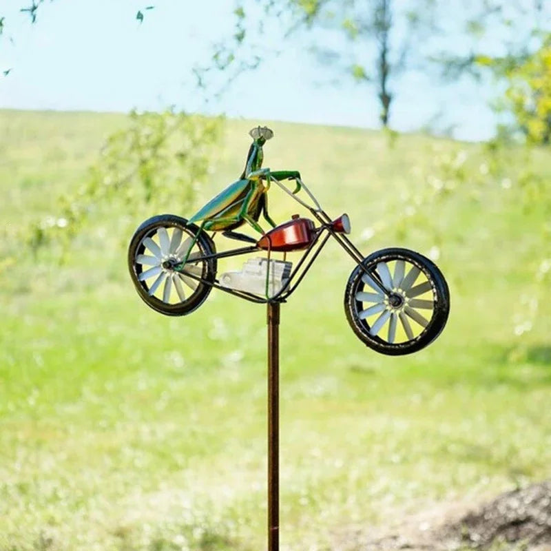 Vintage Bicycle Metal Wind Spinner Animal Motorcycle Windmill