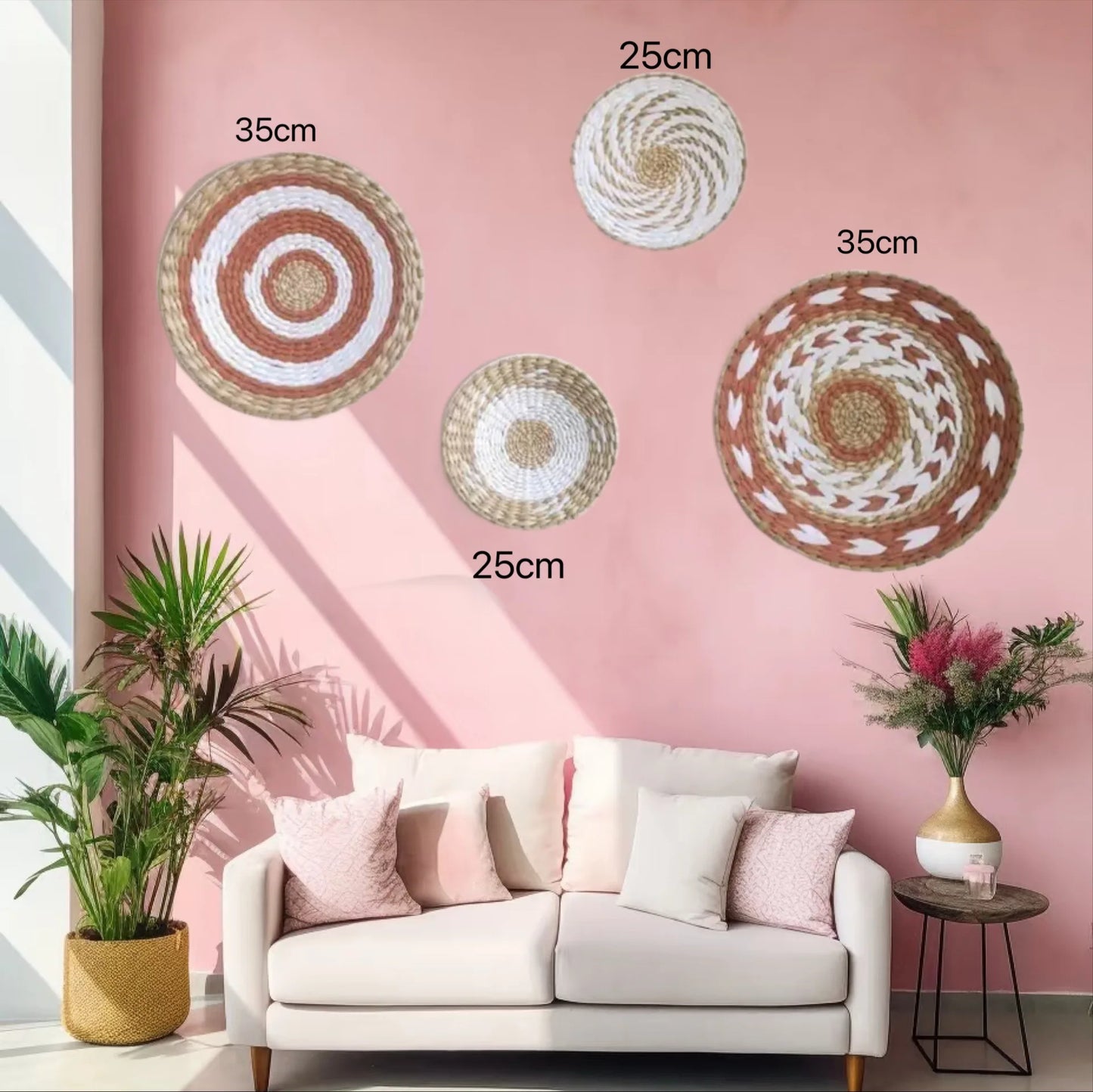 Boho Straw Wall Decor Grass Weaving Woven Tassel Wall Hanging