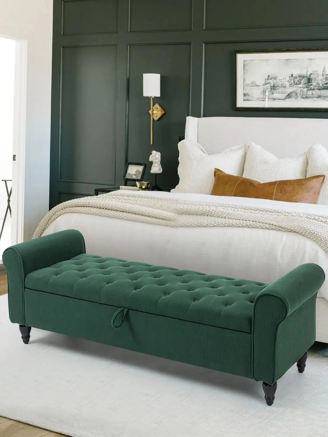 63’’ Storage Ottoman, Storage Bench,