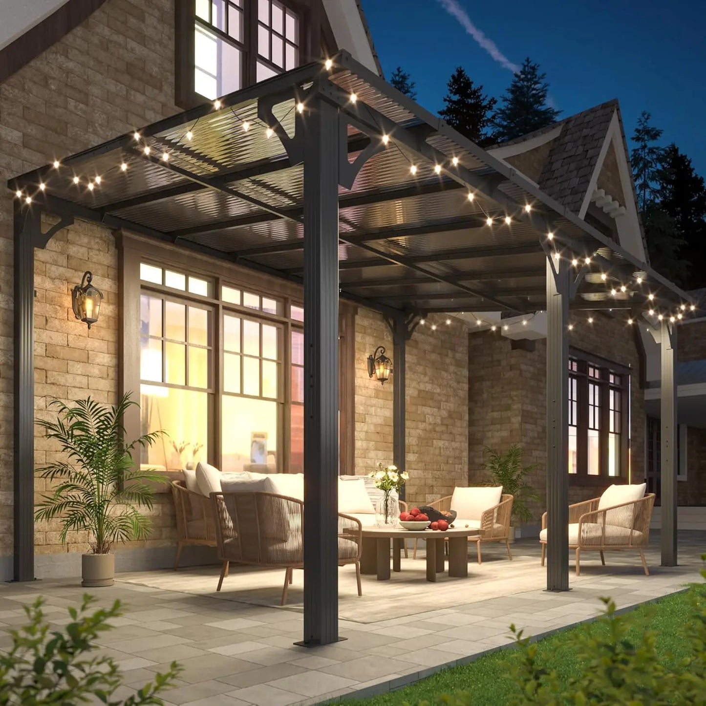 10x14 FT Lean To Gazebo, Pergolas and Gazebos