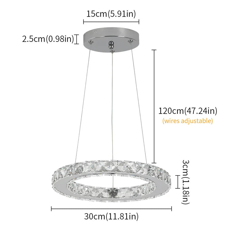 Led Luxury Ring Pendant Lights For Living Dining Room