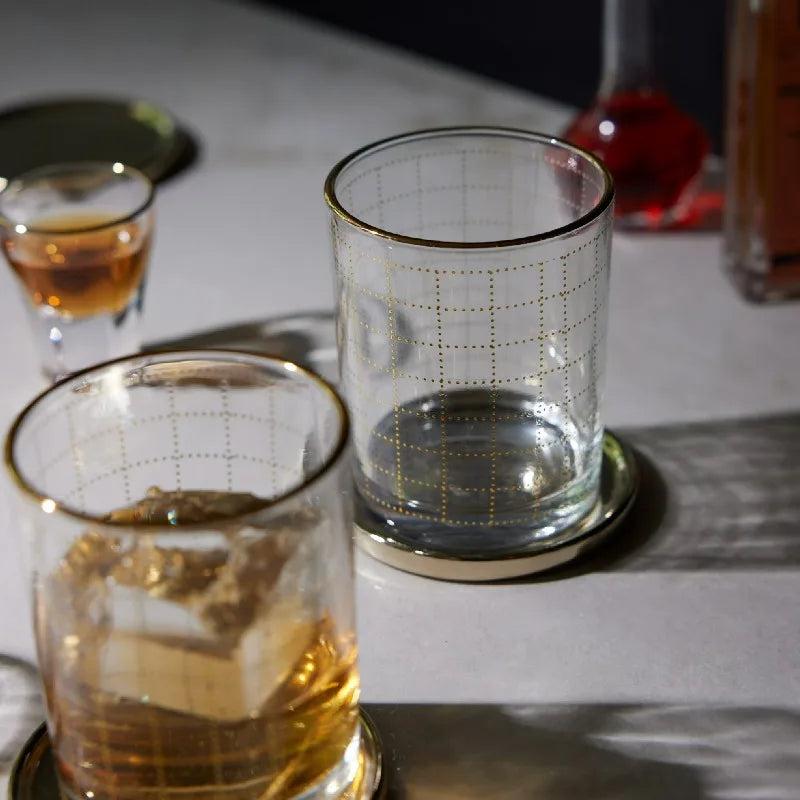 11 fl oz Square Print Whiskey Rocks Glass